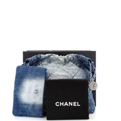 Chanel 22 Chain Hobo Quilted Denim Small