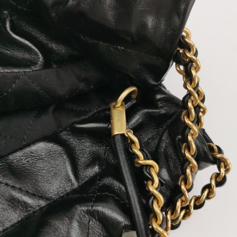 Chanel 22 Hobo Bag Mini Shiny Calfskin Leather Black with Gold-tone Hardware 7