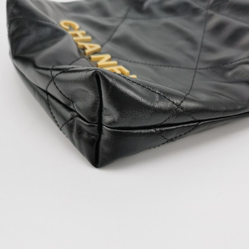 Chanel 22 Hobo Bag Mini Shiny Calfskin Leather Black with Gold-tone Hardware 5