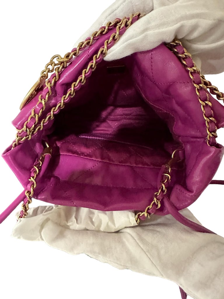 Chanel 22 Mini Handbag Barbie Purple Gold Hardware Pre Fall 23B