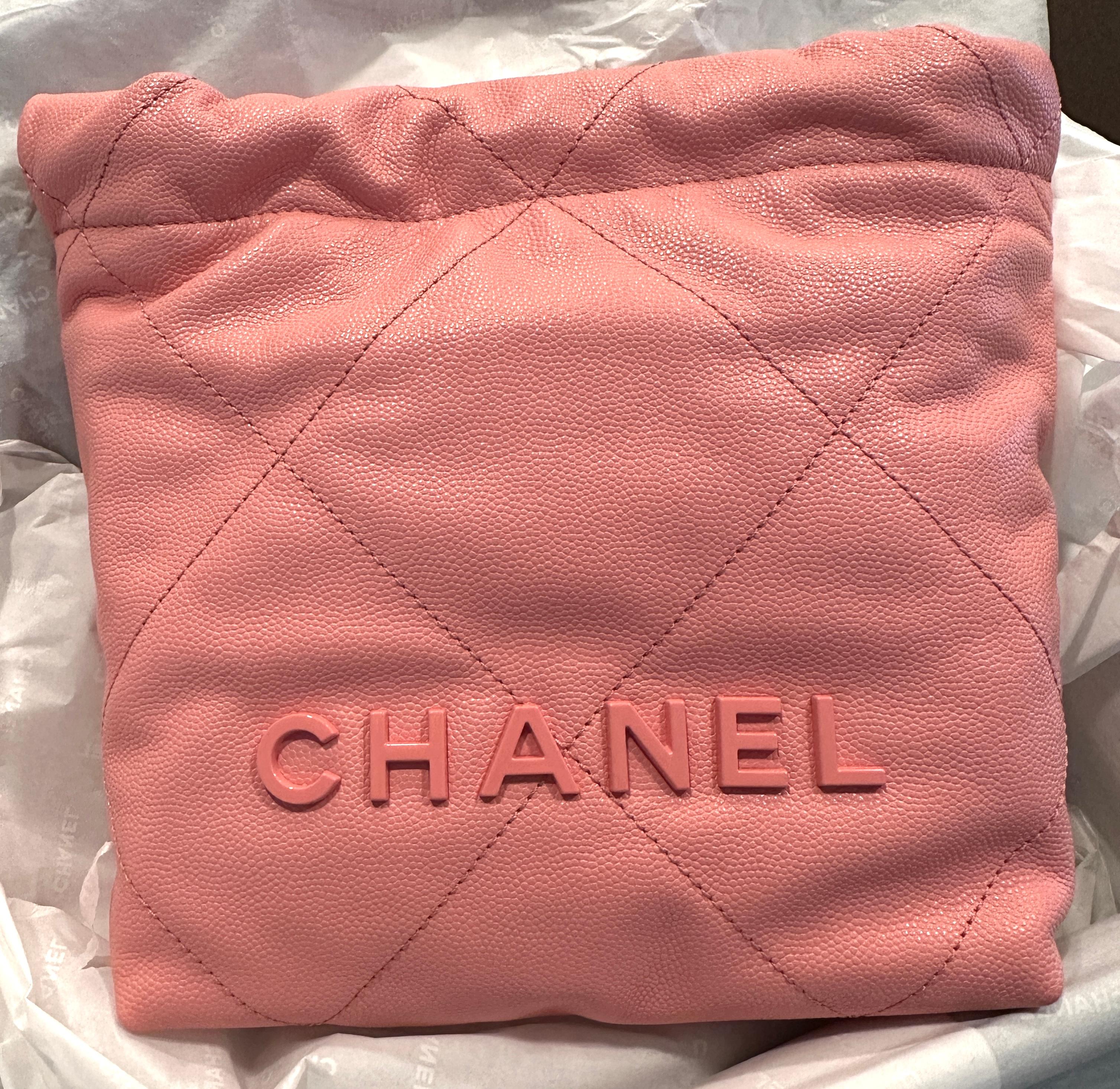 CHANEL 22 Mini Handbag Pink Coral Goldtone NEW For Sale 4