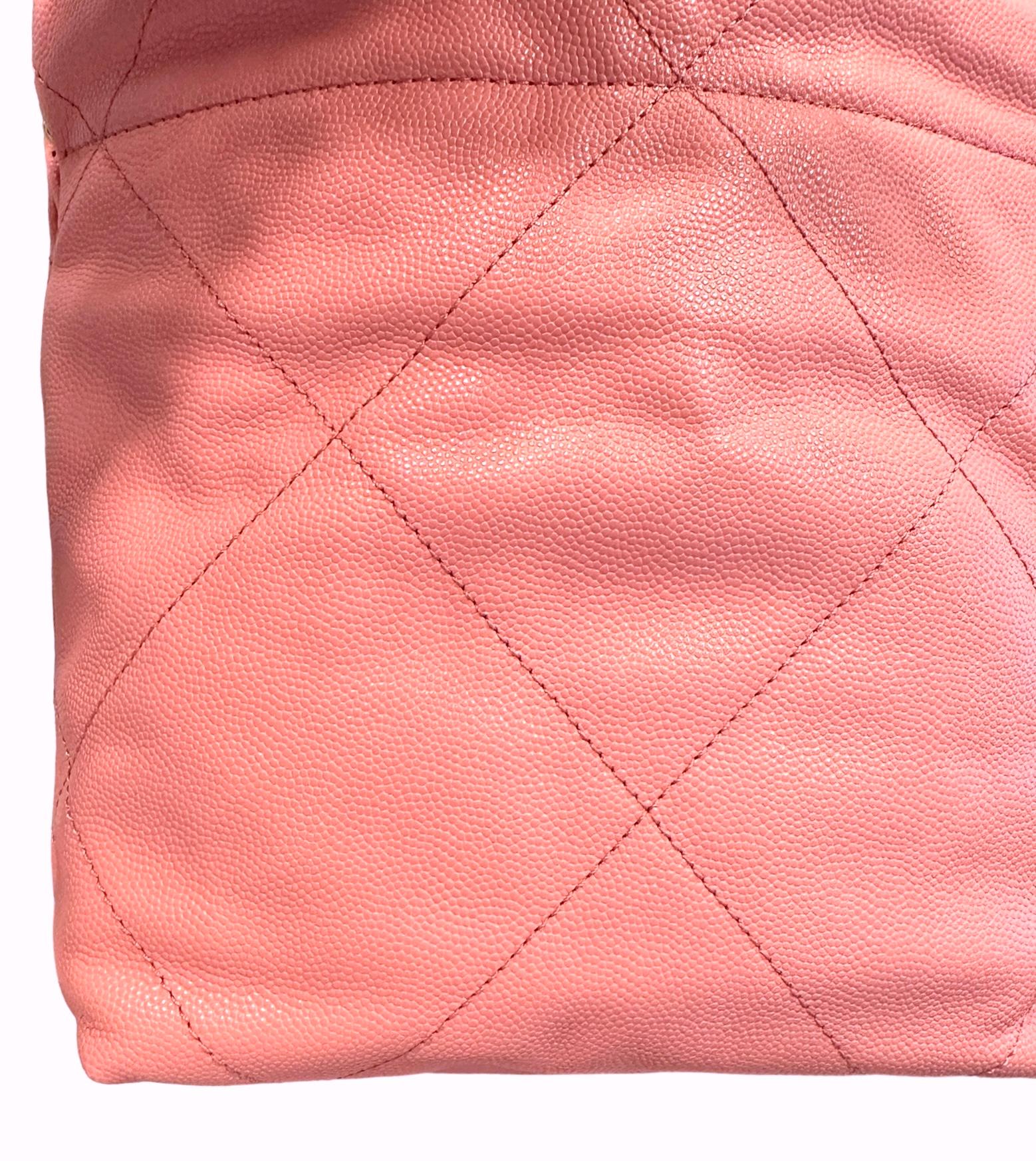 CHANEL 22 Mini Handbag Pink Coral Goldtone NEW 6