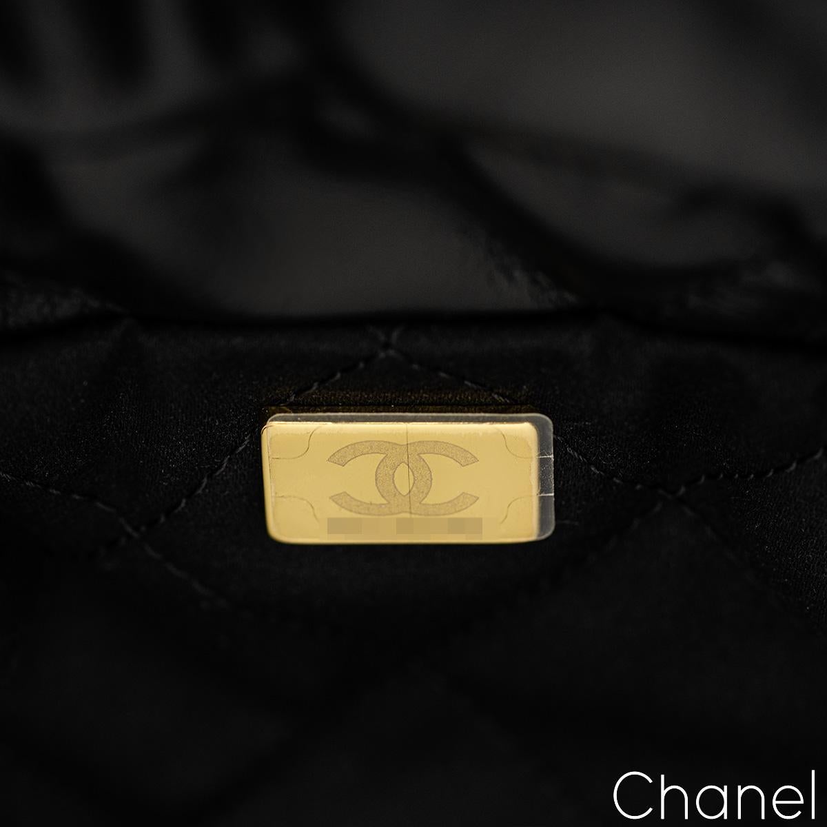 Black Chanel 22 Mini Shiny Calfskin Bag For Sale
