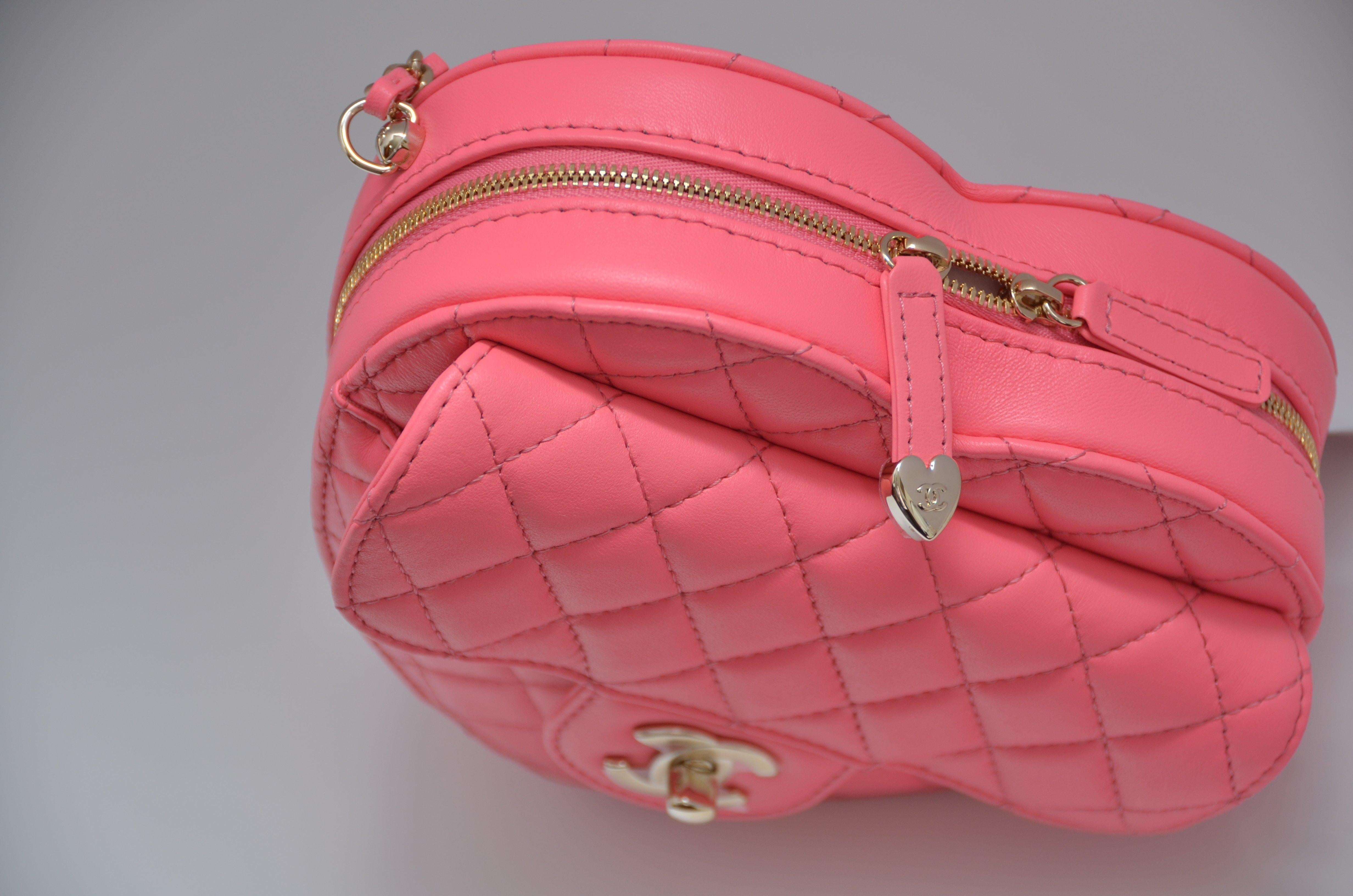 chanel heart bag pink