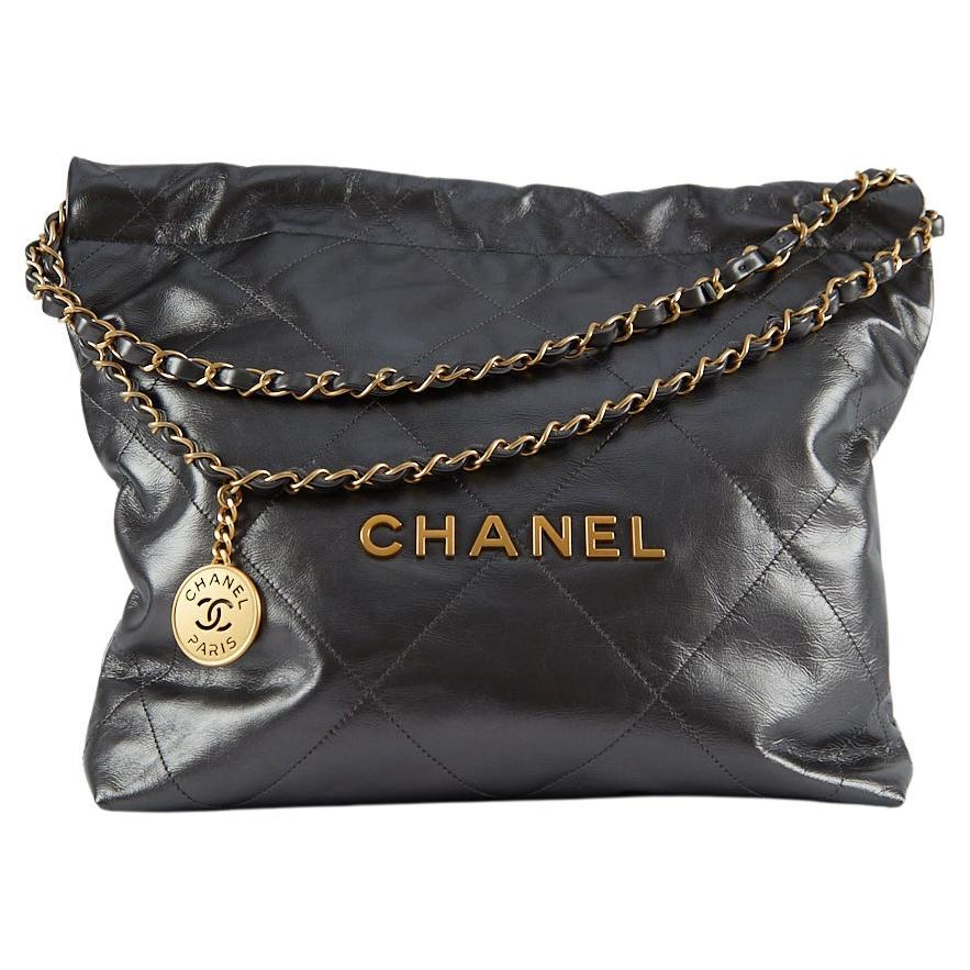 Chanel 22 Medium Handbag Silver Metallic - lushenticbags