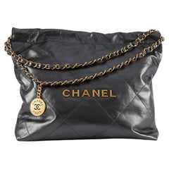 CHANEL 22 SMALL BAG METALLIC Lambskin Leather with Gold-Tone & Ruthenium-Finish 