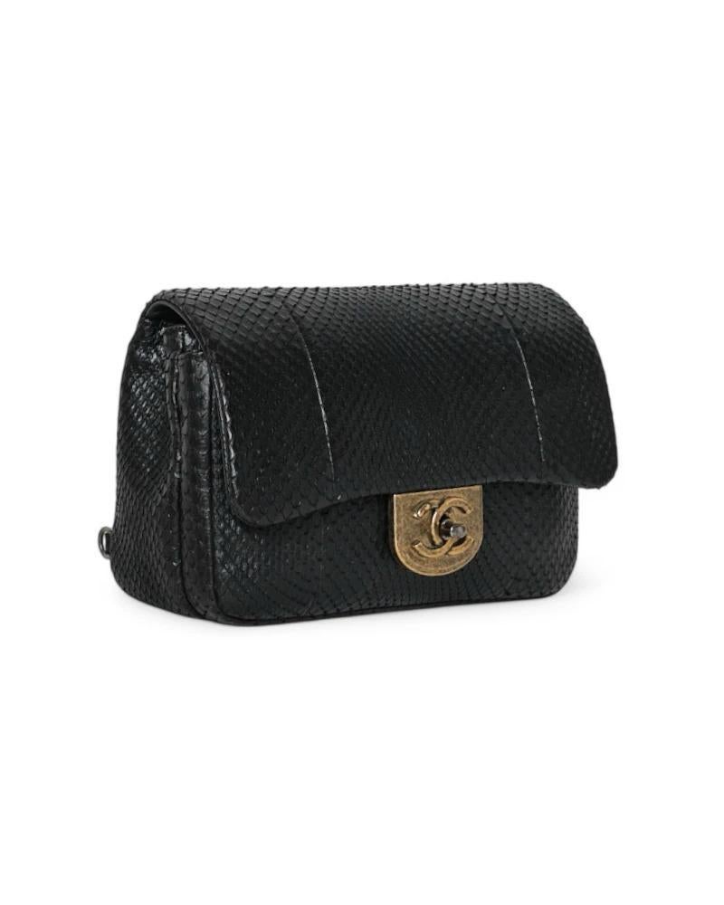 Chanel signature bag, Timeless line, Double Chain model, made of leather with gold\silver hardware. The bag features a flap with classic metal 