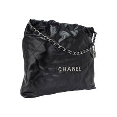 Chanel 22 Tote Quilted Diamond Stitched Hobo Bag with Brushed Silver Hardware