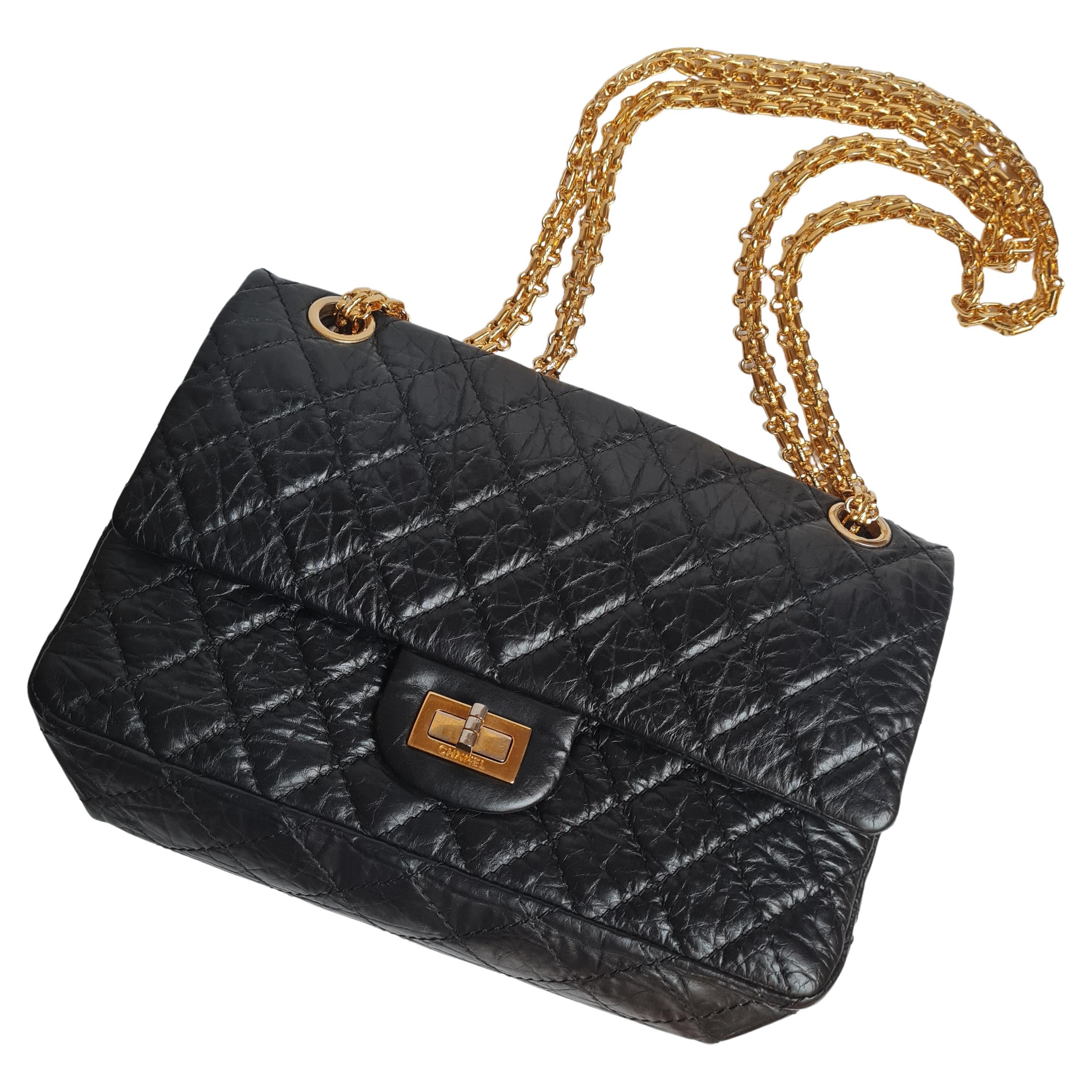 Chanel 225 Medium Black Reissue GHW Bag