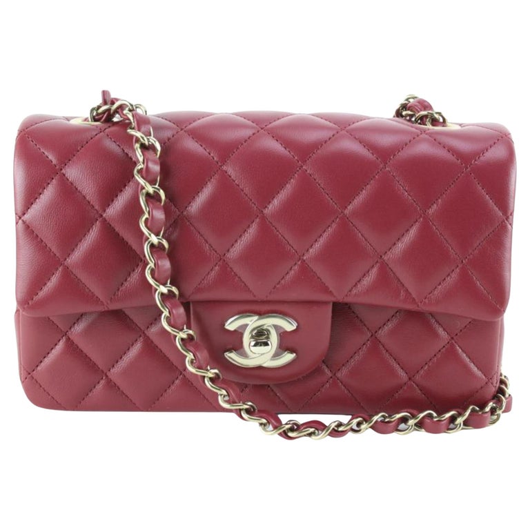 Chanel 22A Burgundy Quilted Lambskin Mini Classic Flap GHW 45cc825s For  Sale at 1stDibs
