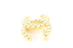 Chanel 22A Gold x Crystal CC Brooch Pin Corsage 73ck615s 22a