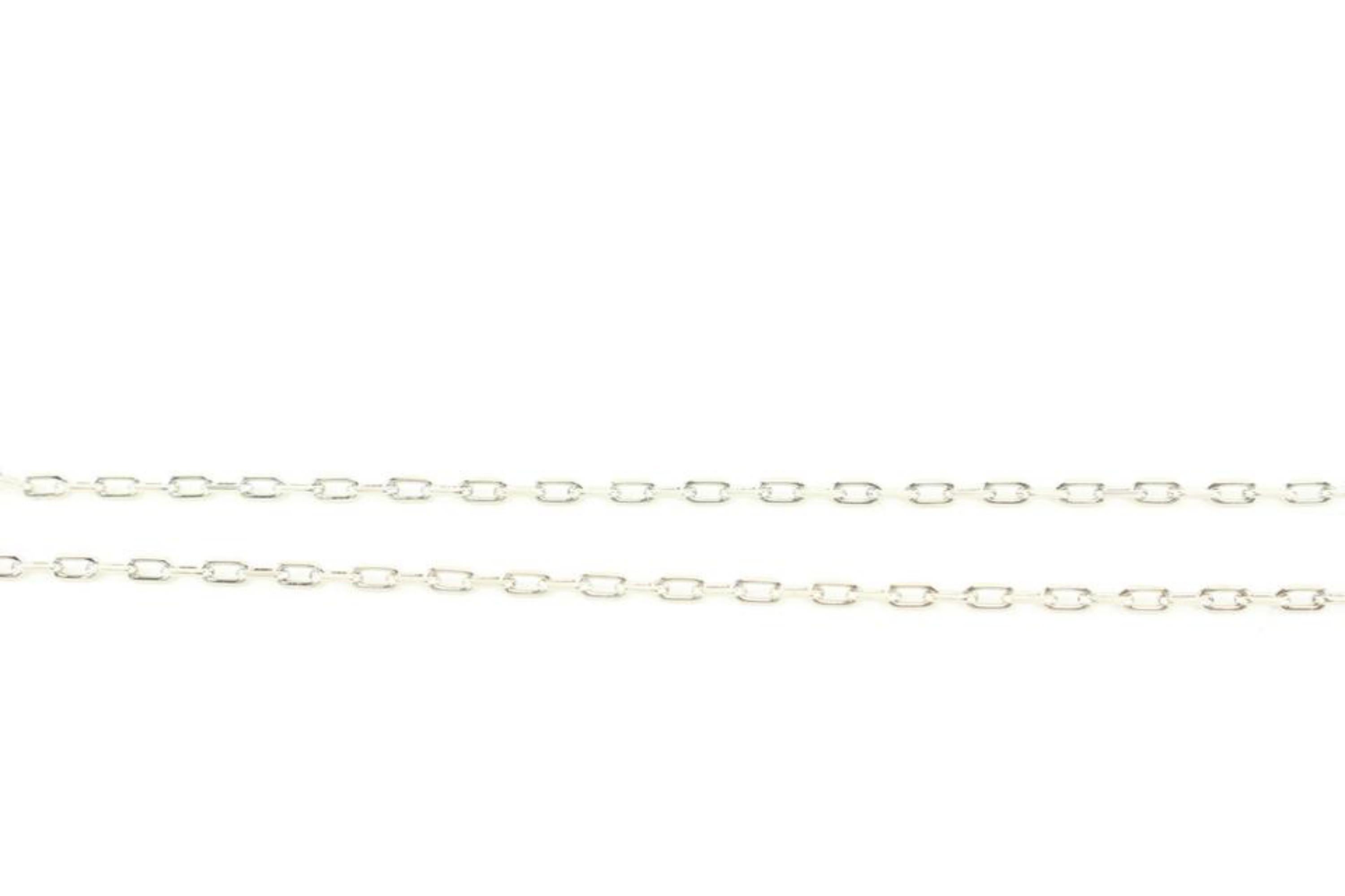Women's Chanel 22A Silver x Crystal CC Chain Necklace 72c615s