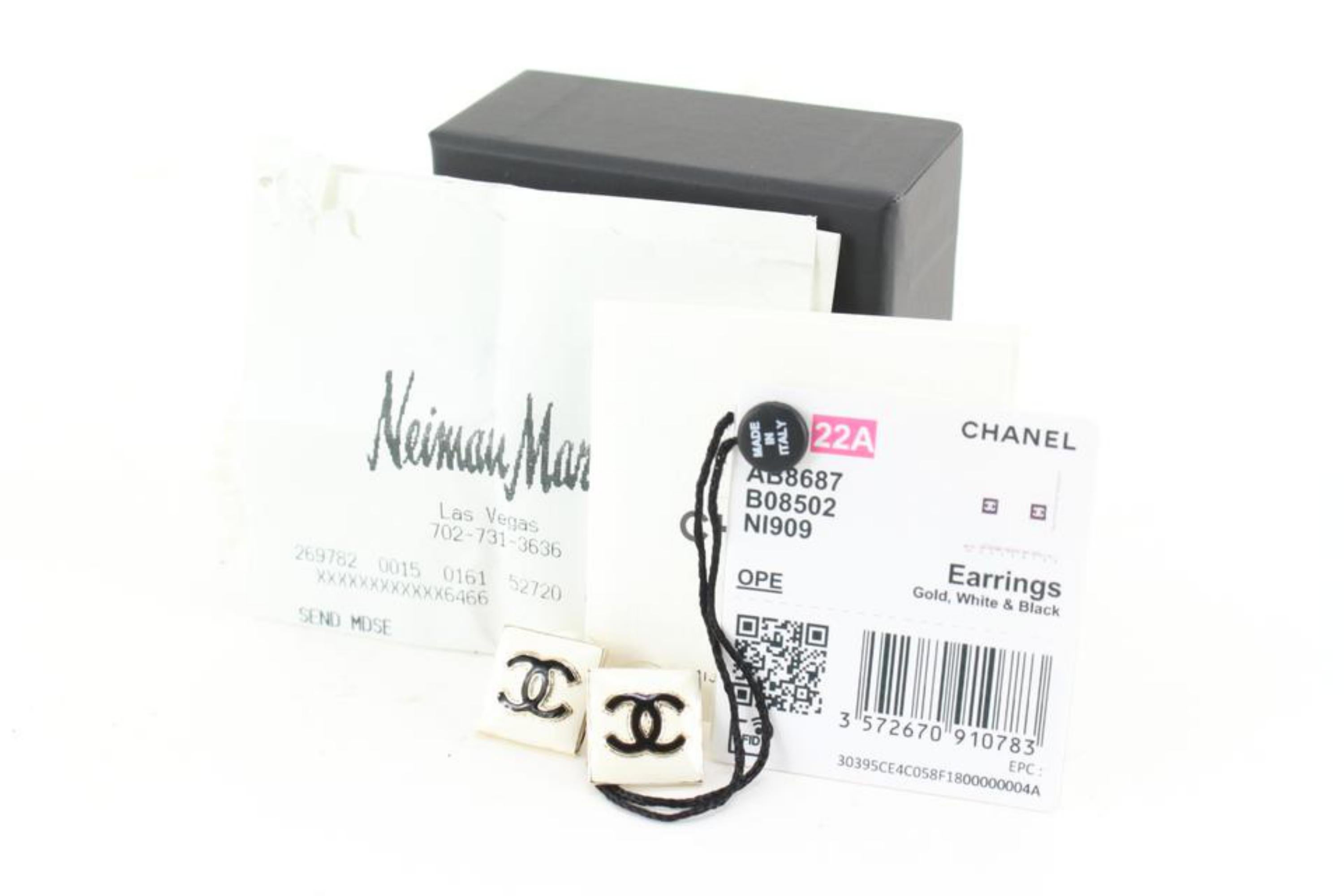 Chanel 22A Square CC Earrings Pierce 23cz76s For Sale 3