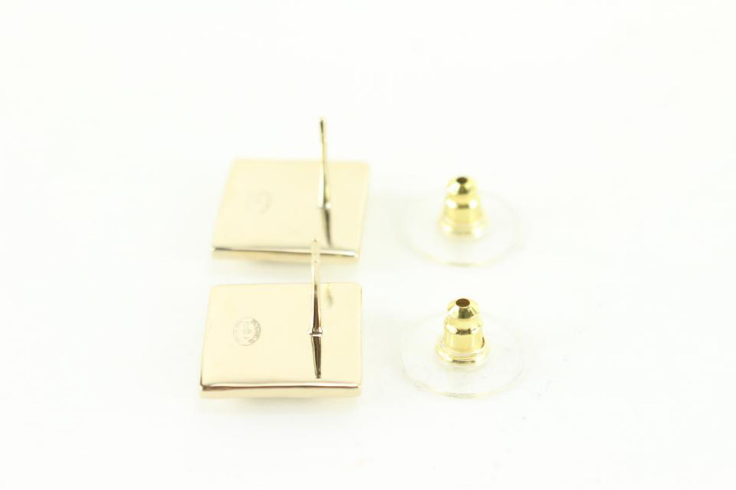 Chanel Drop CC Earrings 22K in Gold, Pearly White & Crystal BNIB