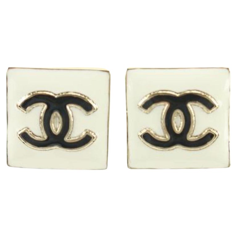 Chanel 22A Square CC Earrings Pierce 23cz76s For Sale at 1stDibs