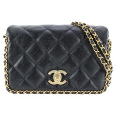 Chanel 22B Black Caviar Brilliant Full Mini Flap Chain Crossbody 31cc721s