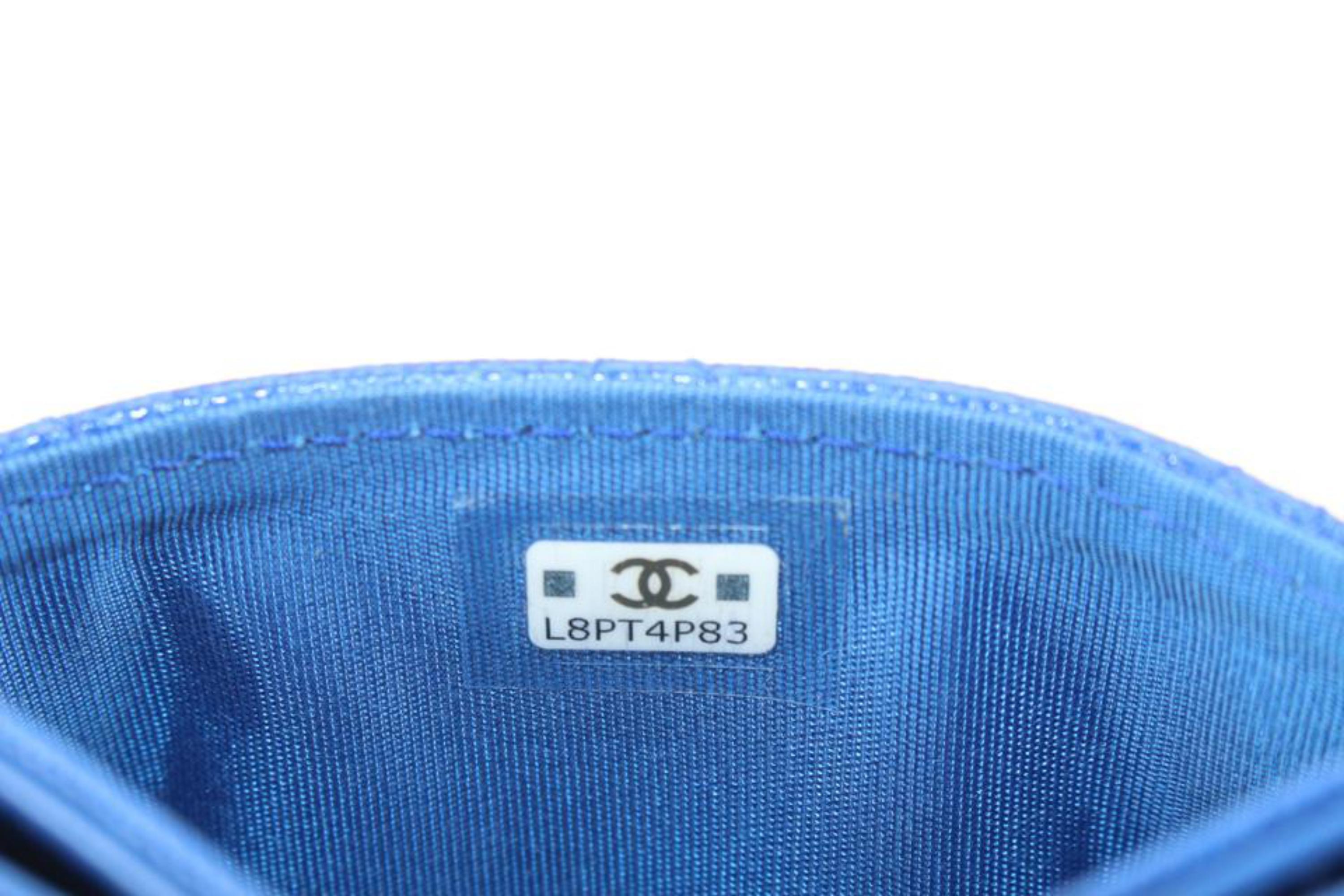 Chanel 22B Dark Blue Caviar Card Holder Wallet Case 7CJ104 3
