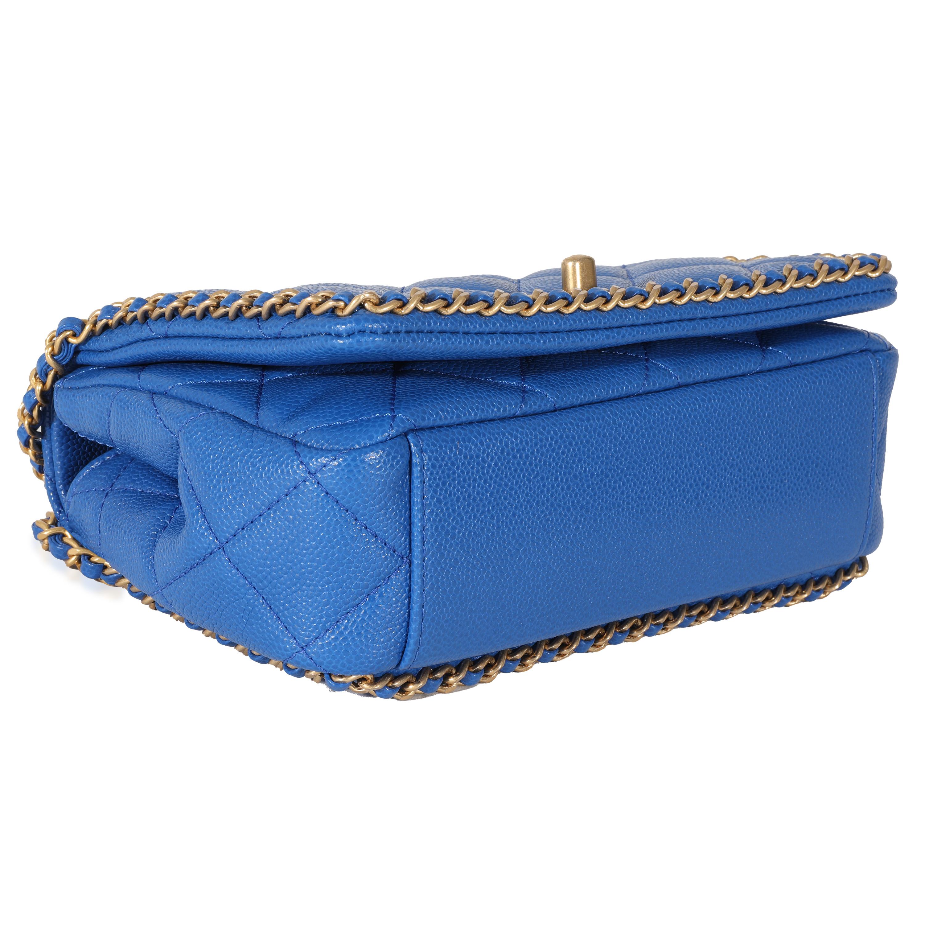 Chanel 22B Dark Blue Caviar Chain Around Flap Bag 2
