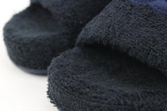 Chanel 22C Black Navy CC Logo Terry Cloth Mule Slide Platform Sandal 10ck228s