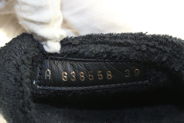 Chanel 22C Black Navy Terry Cloth Sandal CC Wedge Sandal Mule