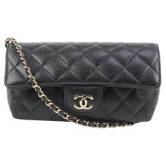 Chanel 22C Black Quilted Caviar Mini Classic Flap Gold Chain 29ck31s