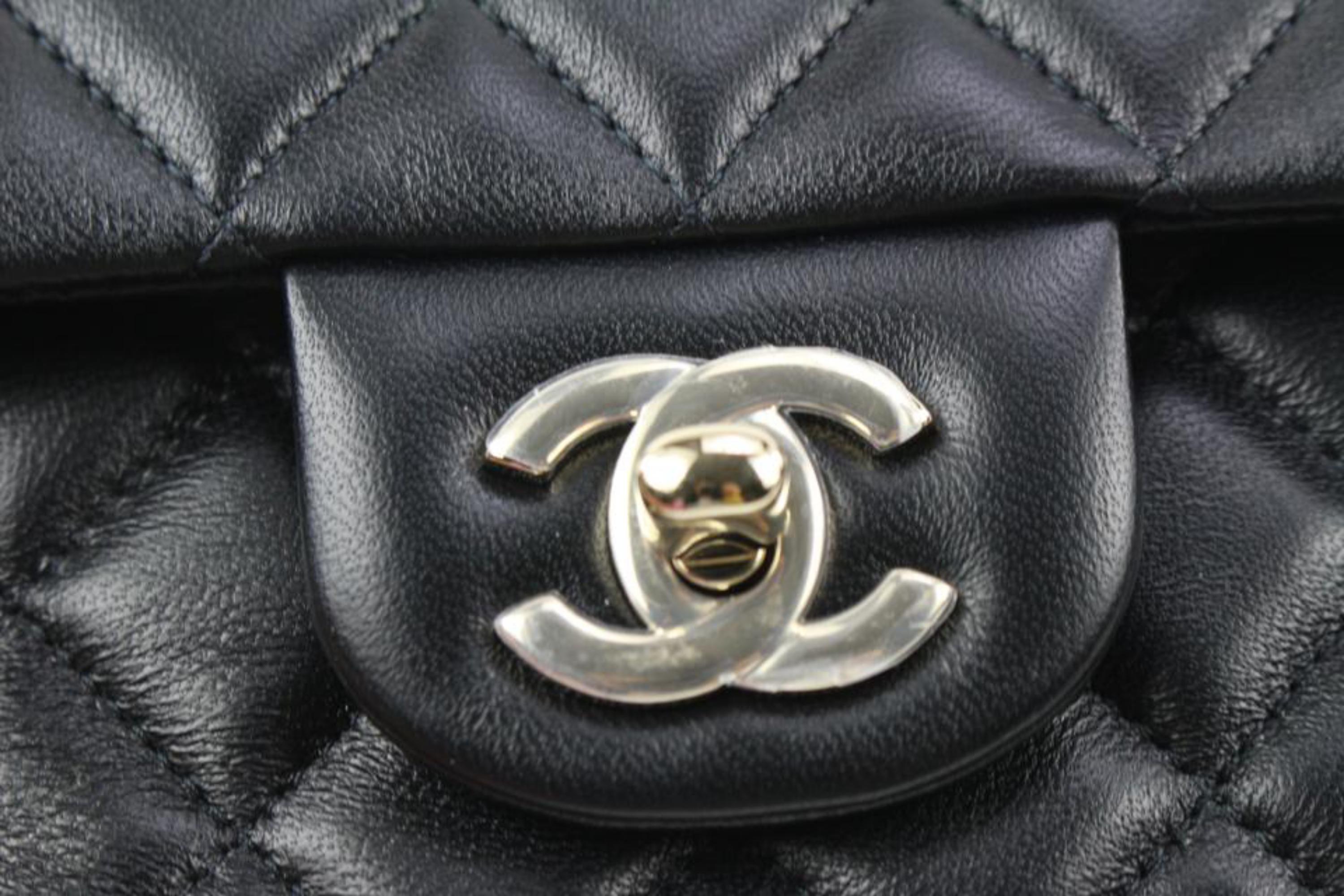 Chanel 22C Black Quilted Lambskin Mini Classic Flap Gold Chain 68ck315s 8