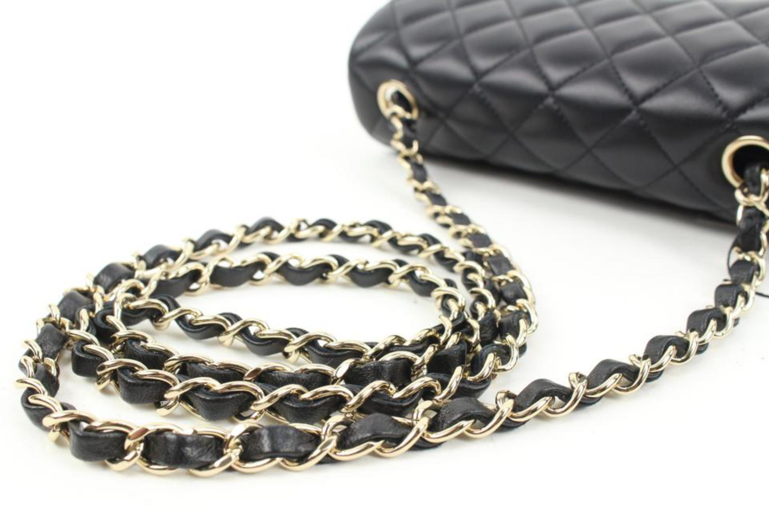 Chanel 22C Black Quilted Lambskin Mini Classic Flap Gold Chain 68ck315s 1