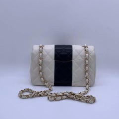 Chanel 22C Mini Rectangular Flap Bag Black White Lambskin GHW NFC Chip