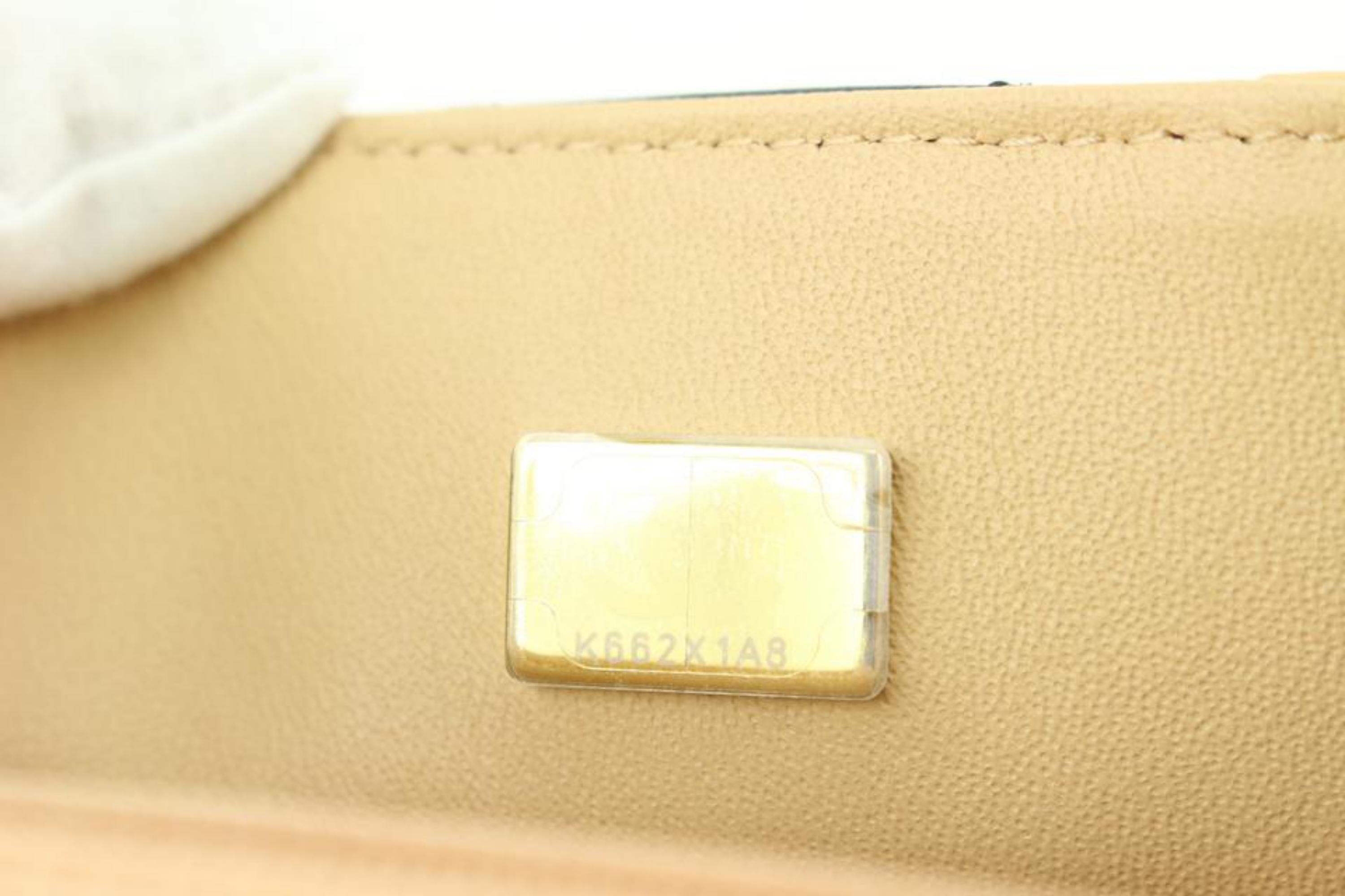 Chanel 22C Seltene Bicolor Beige Schwarze gesteppte Lammfell Mini Classic Flap 111ca4 Damen
