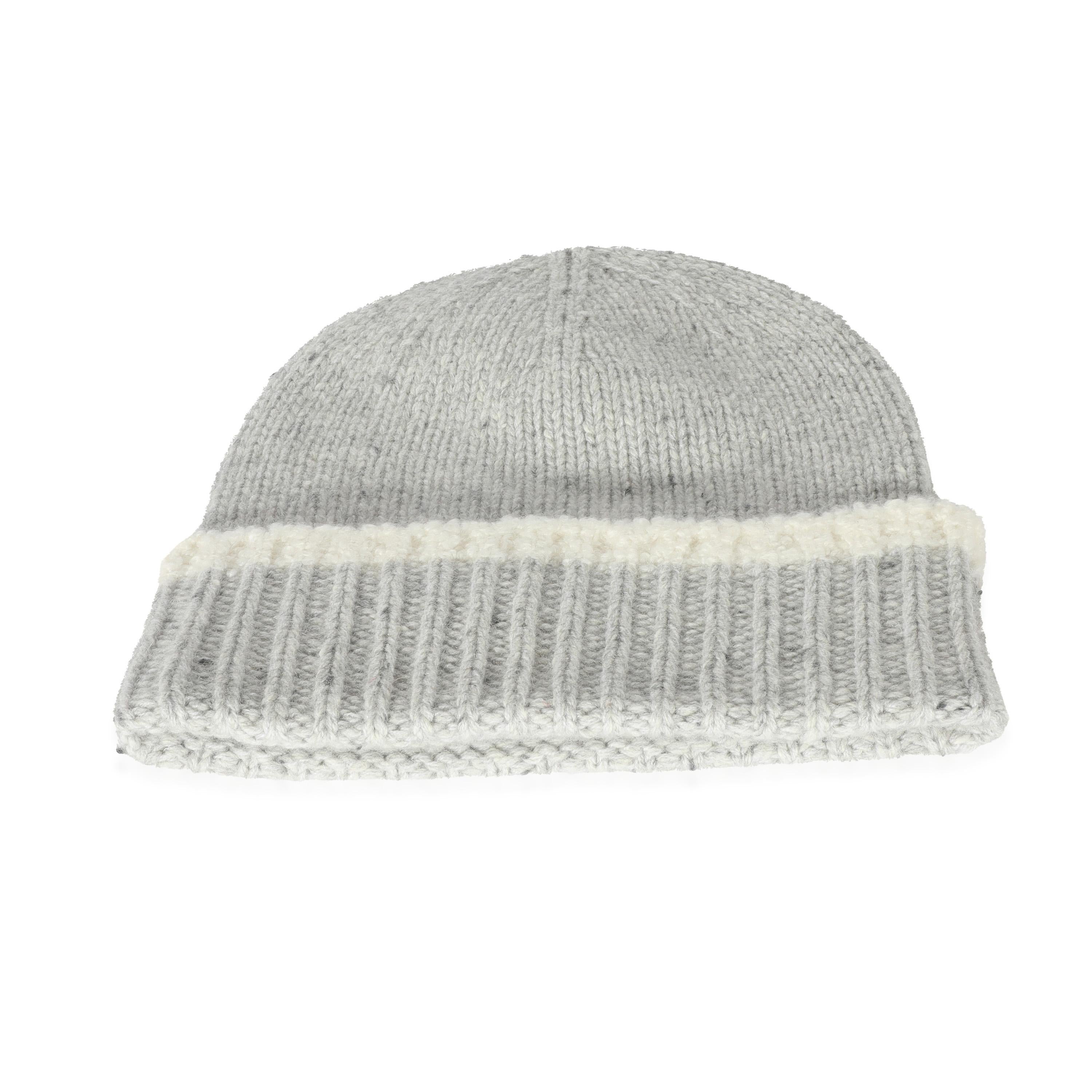 Gray Chanel 22K Grey Cashmere CC Beanie For Sale