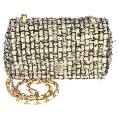 Chanel 22P Black Yellow Tweed Mini Rectangular Flap Bag