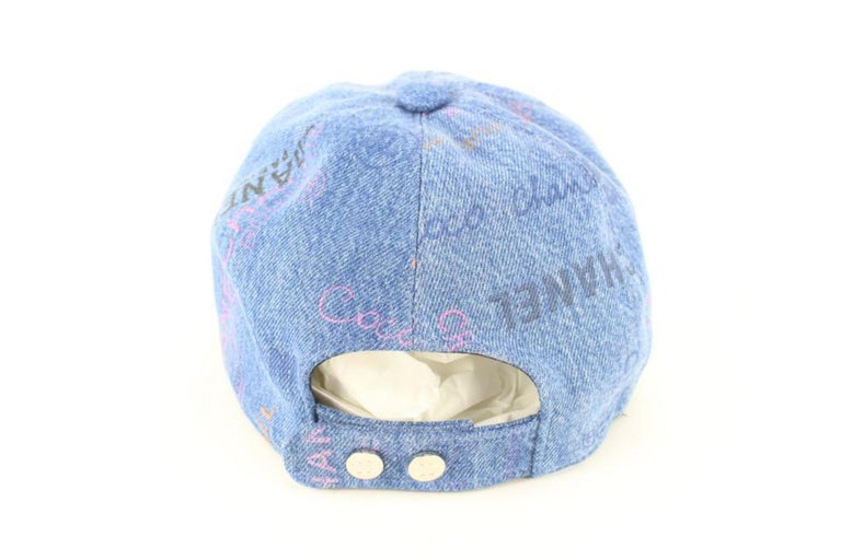 Chanel 22P Blue Denim x Pink CC Logo All Over Baseball Cap  display picture 1