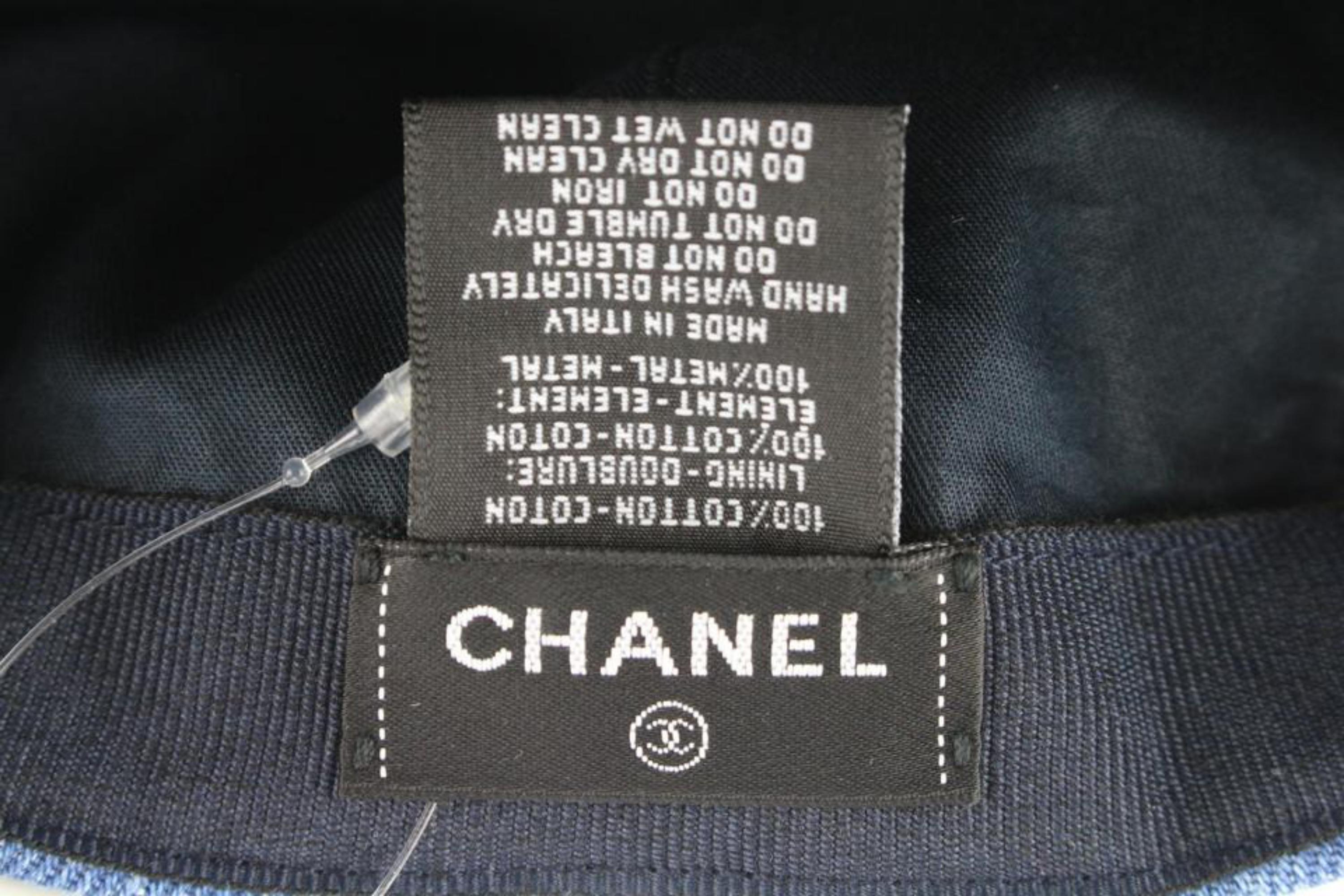 Chanel 22P Blue Denim x Pink CC Logo All Over Baseball Cap 37ca624s 1