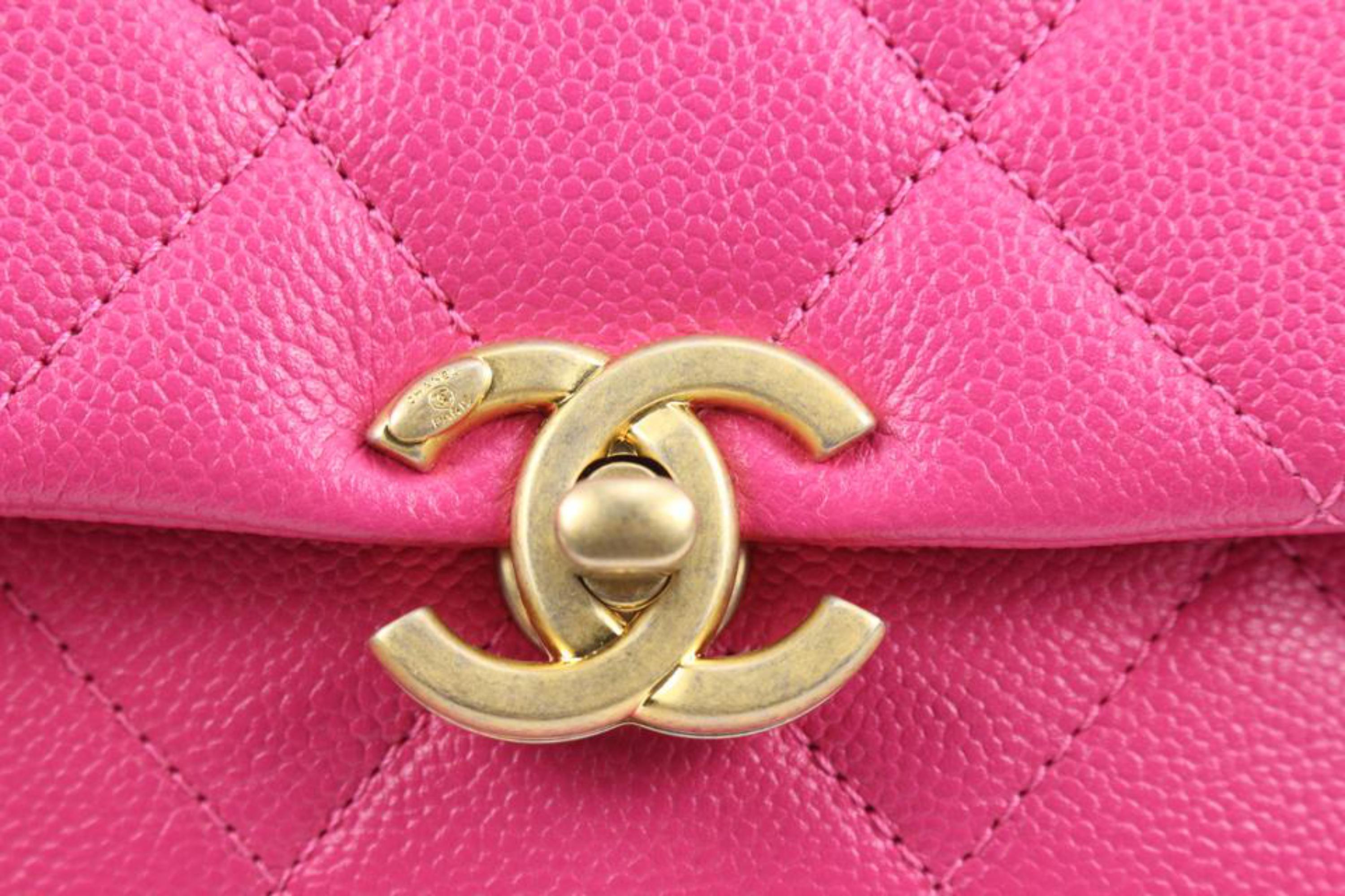 Chanel 22P Dark Pink Quilted Caviar Chain Backpack Flap s214ca72 1