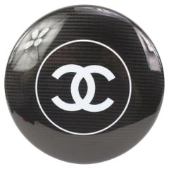 Chanel 22S Black Carbon Fiber CC Logo Frisbee Disc  34ck311s