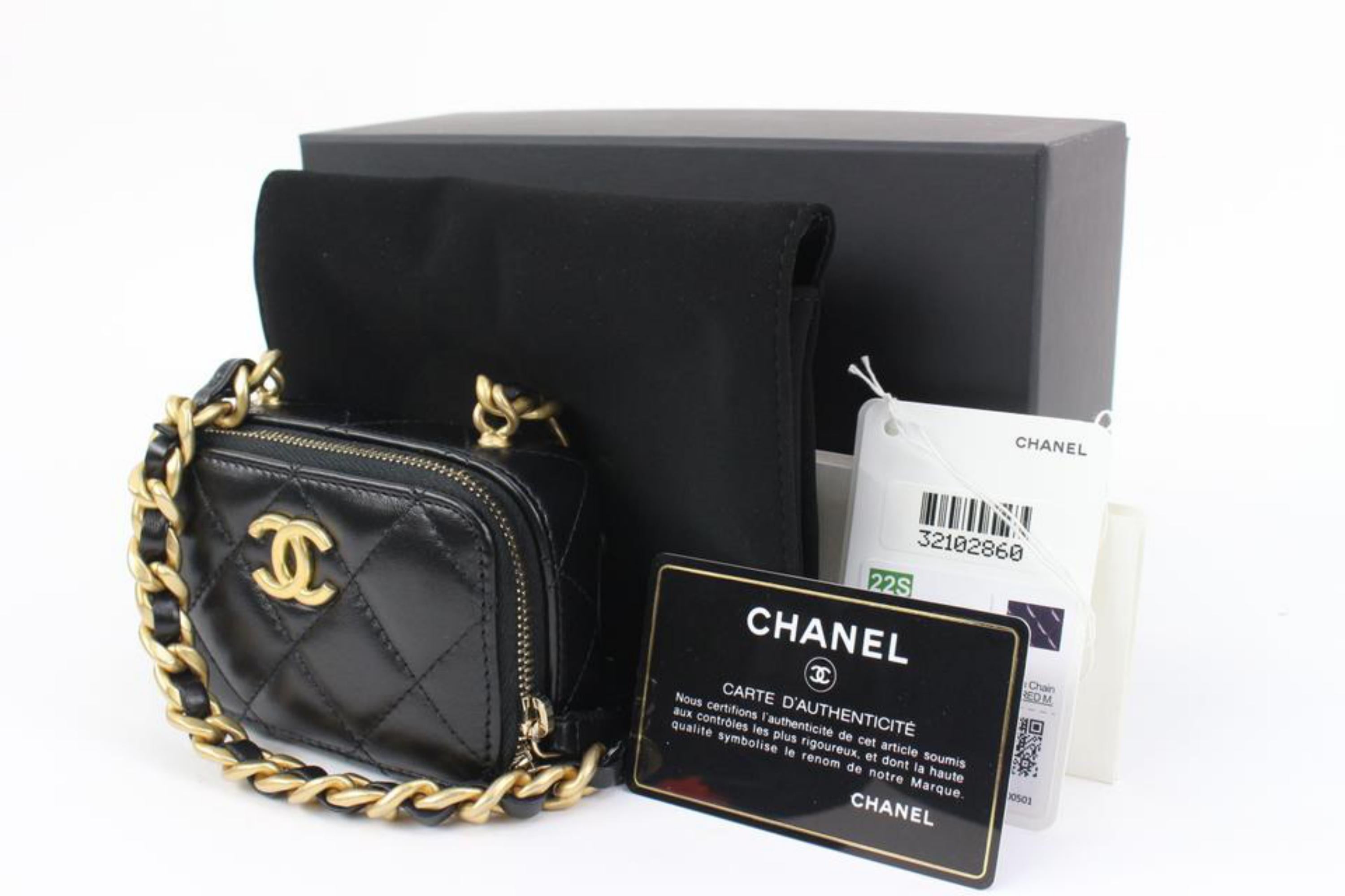 Chanel 22s Black Chain Quilted Lambskin Clutch with Mini Crossbody 17ck311s 7