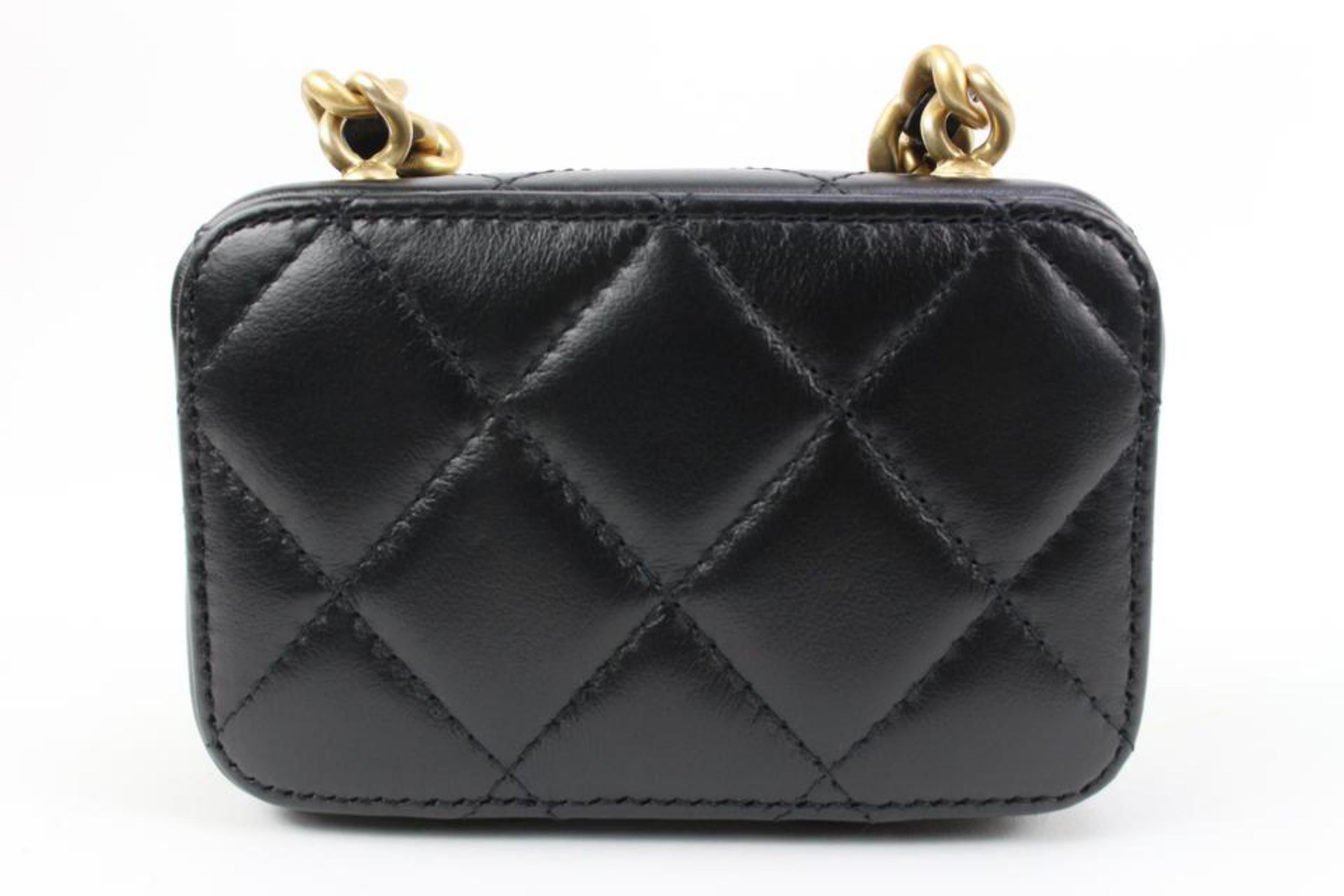 Chanel 22s Black Chain Quilted Lambskin Clutch with Mini Crossbody 17ck311s 1