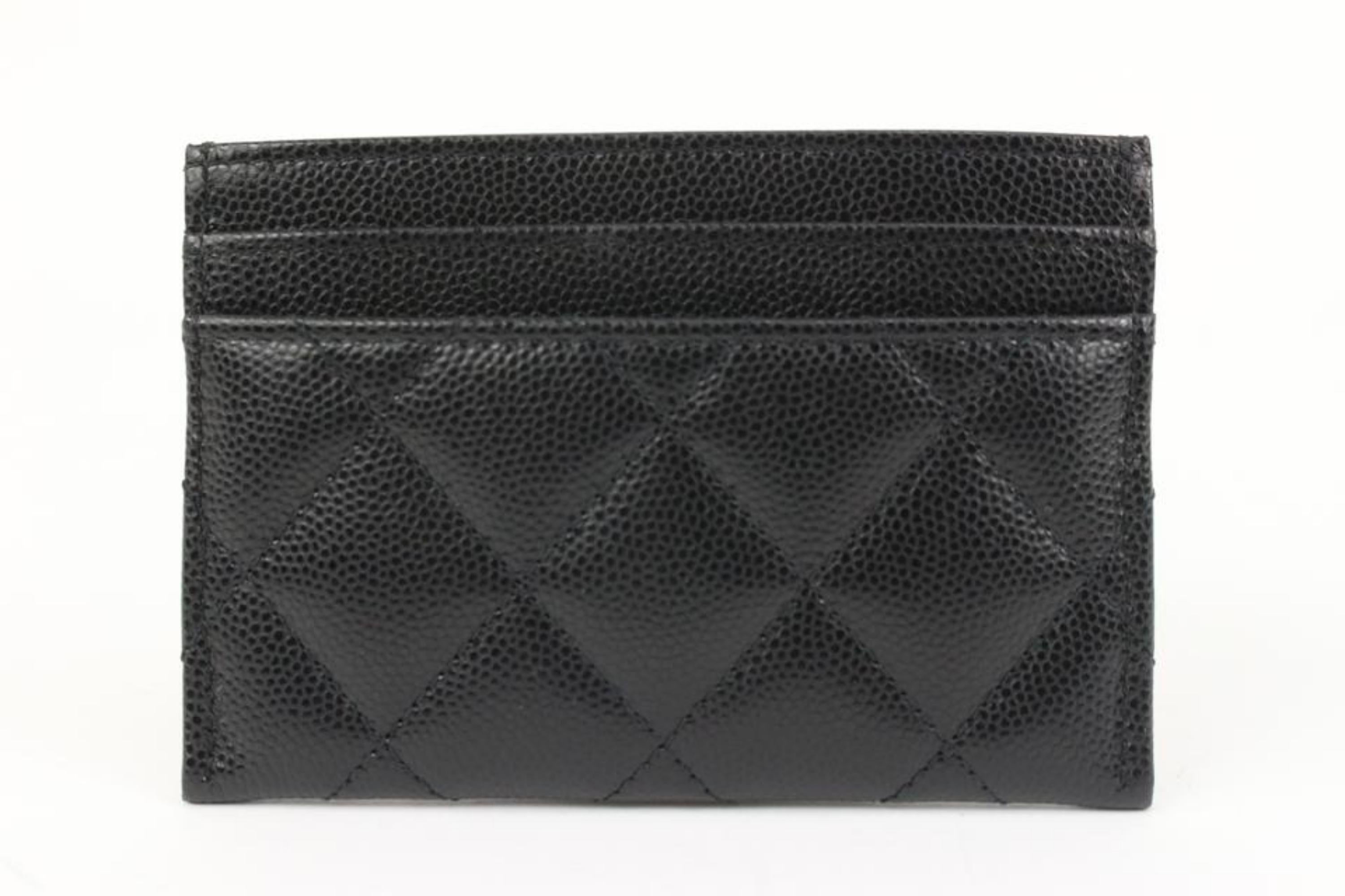 Chanel 22s Black Quilted Caviar CC Crystal O-Case Card Wallet 96ck323s 1