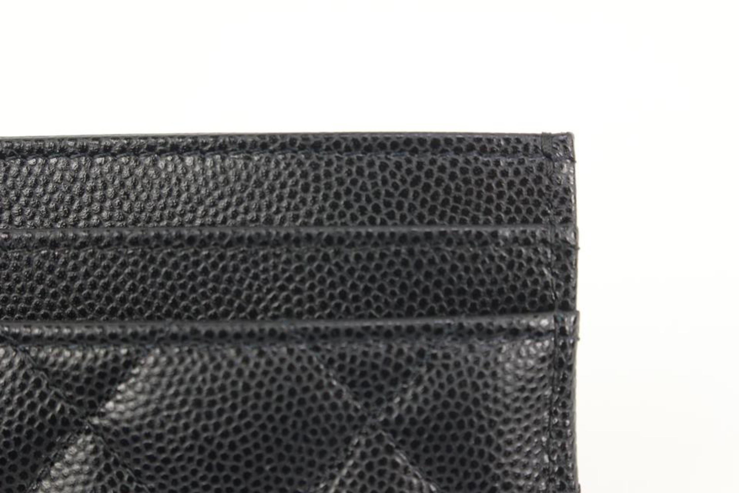 Chanel 22s Black Quilted Caviar CC Crystal O-Case Card Wallet 96ck323s 2