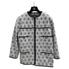 Chanel 22S Black White CC LOGO JACKET
