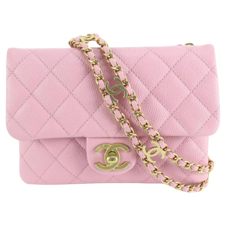 Chanel 22S Dark Pink Quilted Caviar Mini Flap Gold Chain Bag 7cz53s at  1stDibs