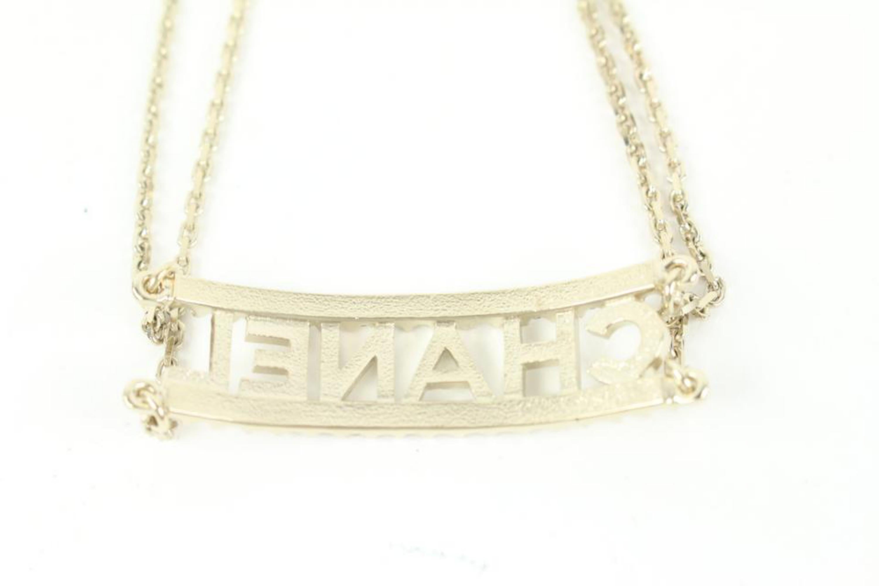 Chanel 22s Gold CC Logo Crystal Chain Necklace 47cz414s 22S 3