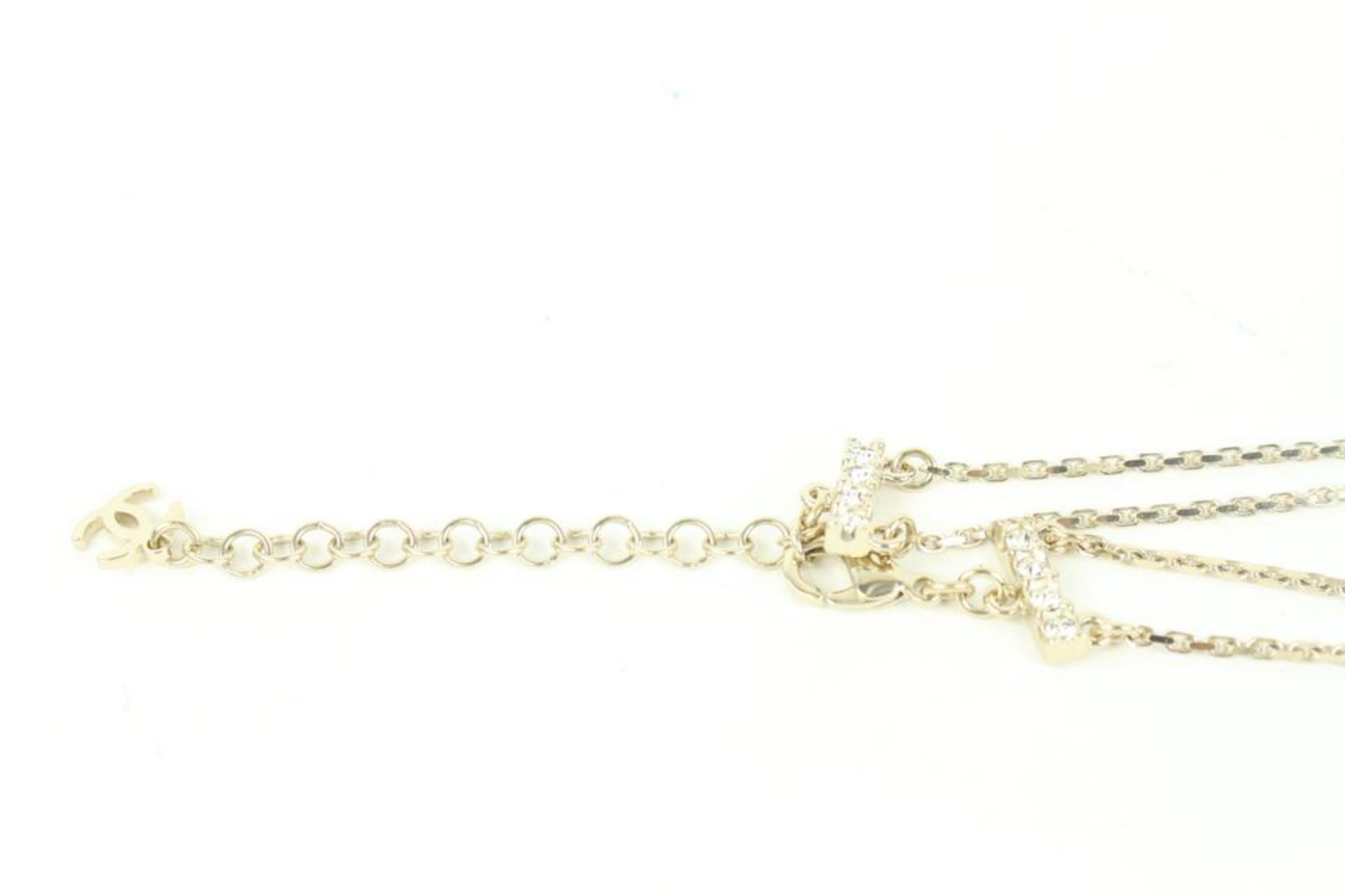 Chanel 22s Gold CC Logo Crystal Chain Necklace 47cz414s 22S 1