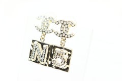 Chanel 22s Gold x Crystal No. 5 CC Earrings Pierce 12ck311s
