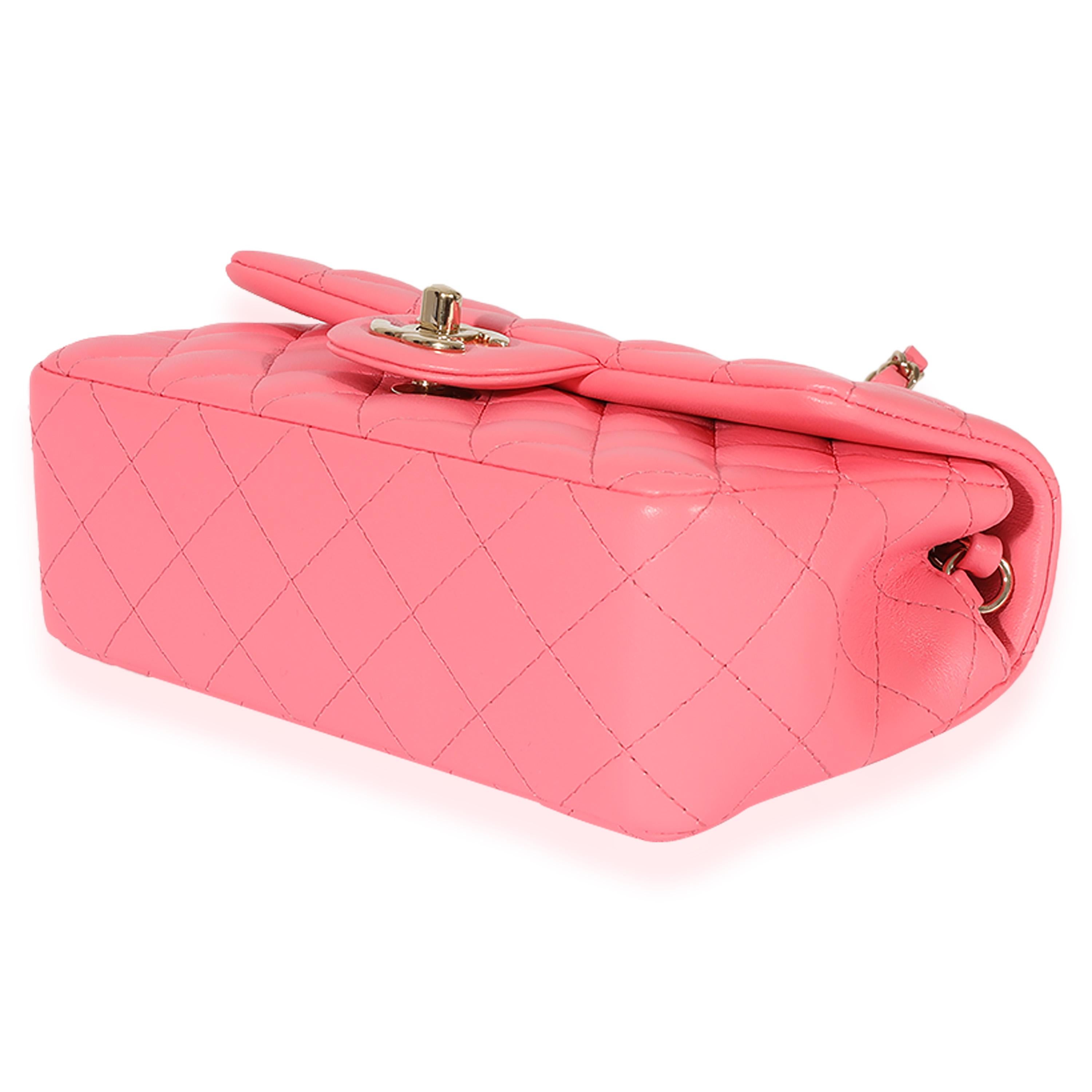 Women's Chanel 22S Pink Lambskin Mini Rectangular Flap