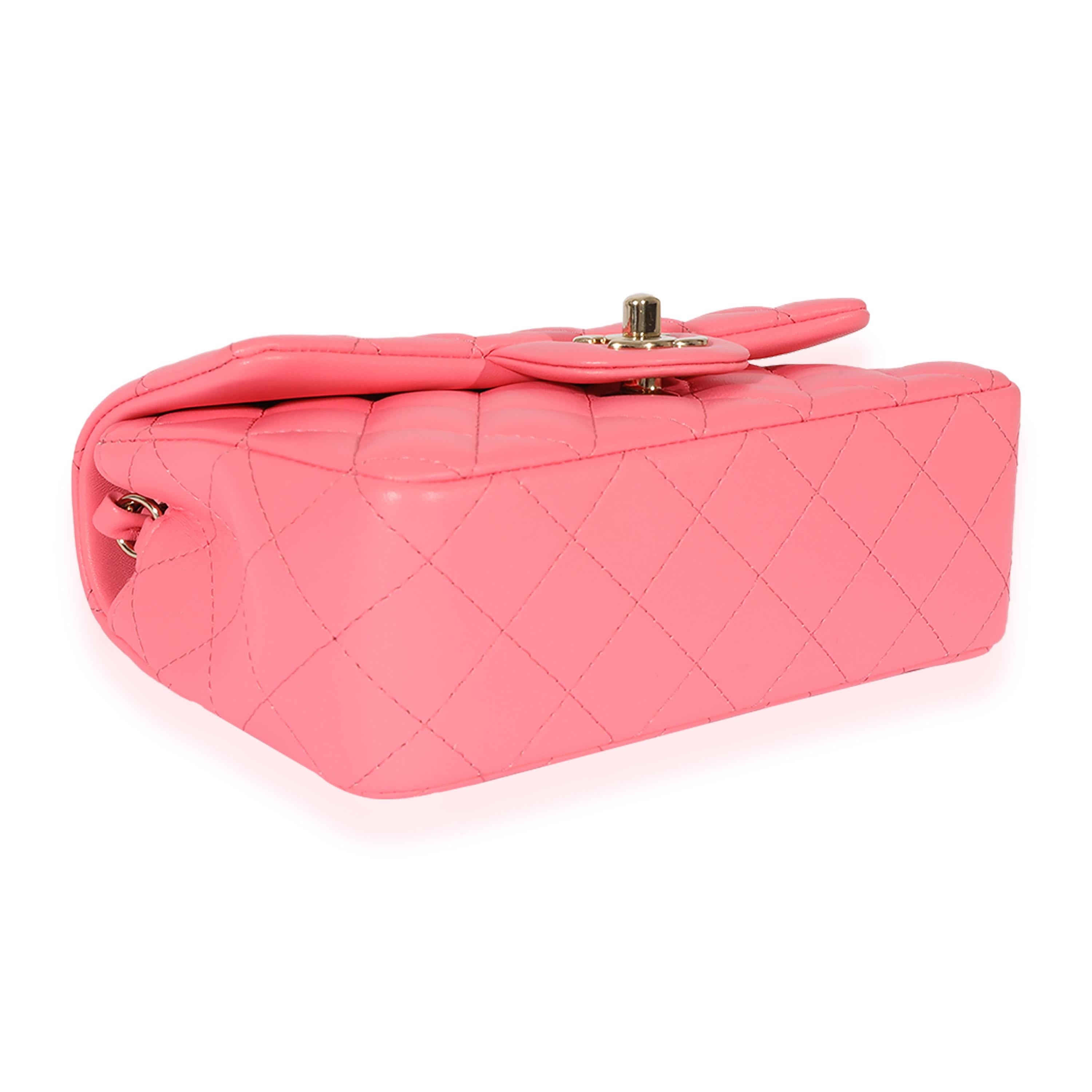 Chanel 22S Pink Lambskin Mini Rectangular Flap 1