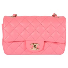 Chanel 22S Pink Lambskin Mini Rectangular Flap