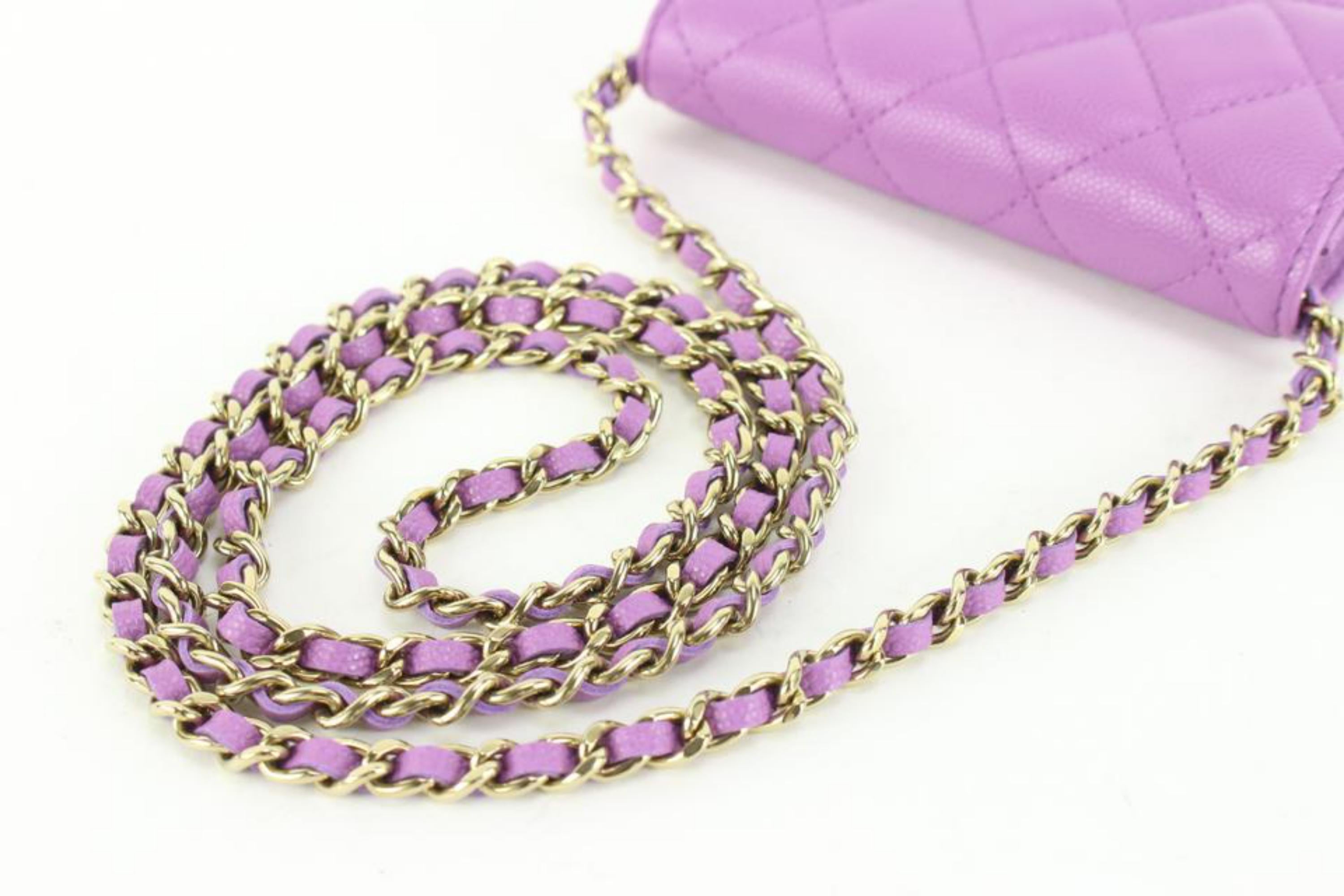 Chanel 22S Purple Quilted Caviar Micro Mini Flap Crossbody Bag GHW 49cz511s 1