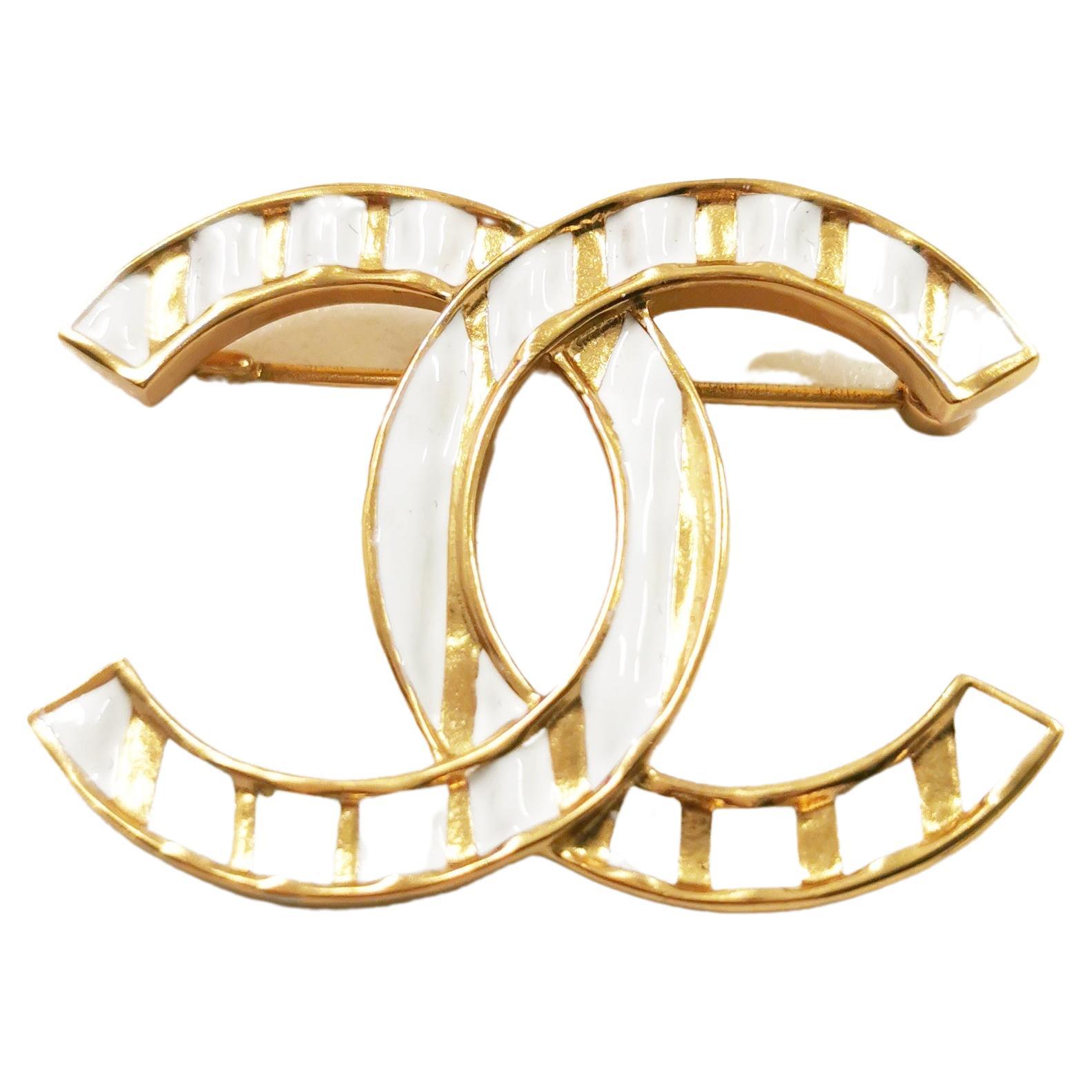Chanel Vintage Gold Plated CC Pink Crystal Small Brooch -  Hong Kong
