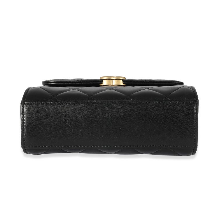 Chanel 23A Black Lambskin Clutch With Chain For Sale 3